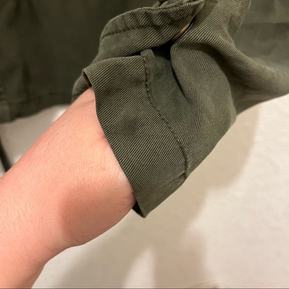 Pam & Gela Utility Cargo Military Jacket Army Green Zip Snap Button Womens Sz M - Picture 9 of 13